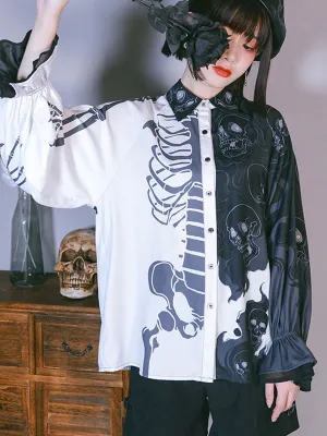 Chic Skull printing ladies shirts