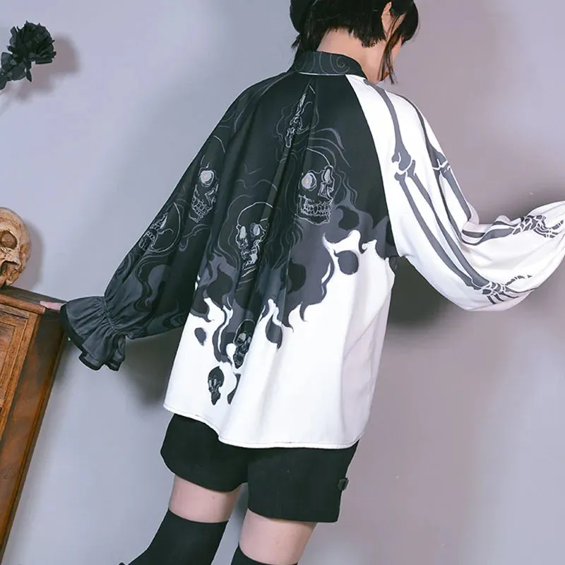 Chic Skull printing ladies shirts