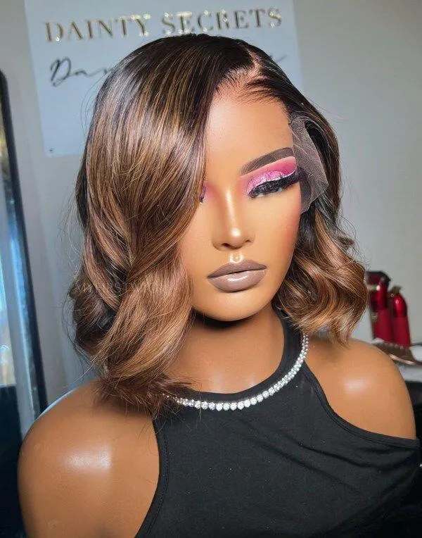 Chinalacewig Body Wave Block Wig With Optional HD Frontal Lace Replaceable Tops Renew Wig With Less Cost BR01