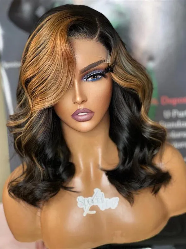 Chinalacewig Body Wave Block Wig With Optional HD Frontal Lace Replaceable Tops Renew Wig With Less Cost BR01
