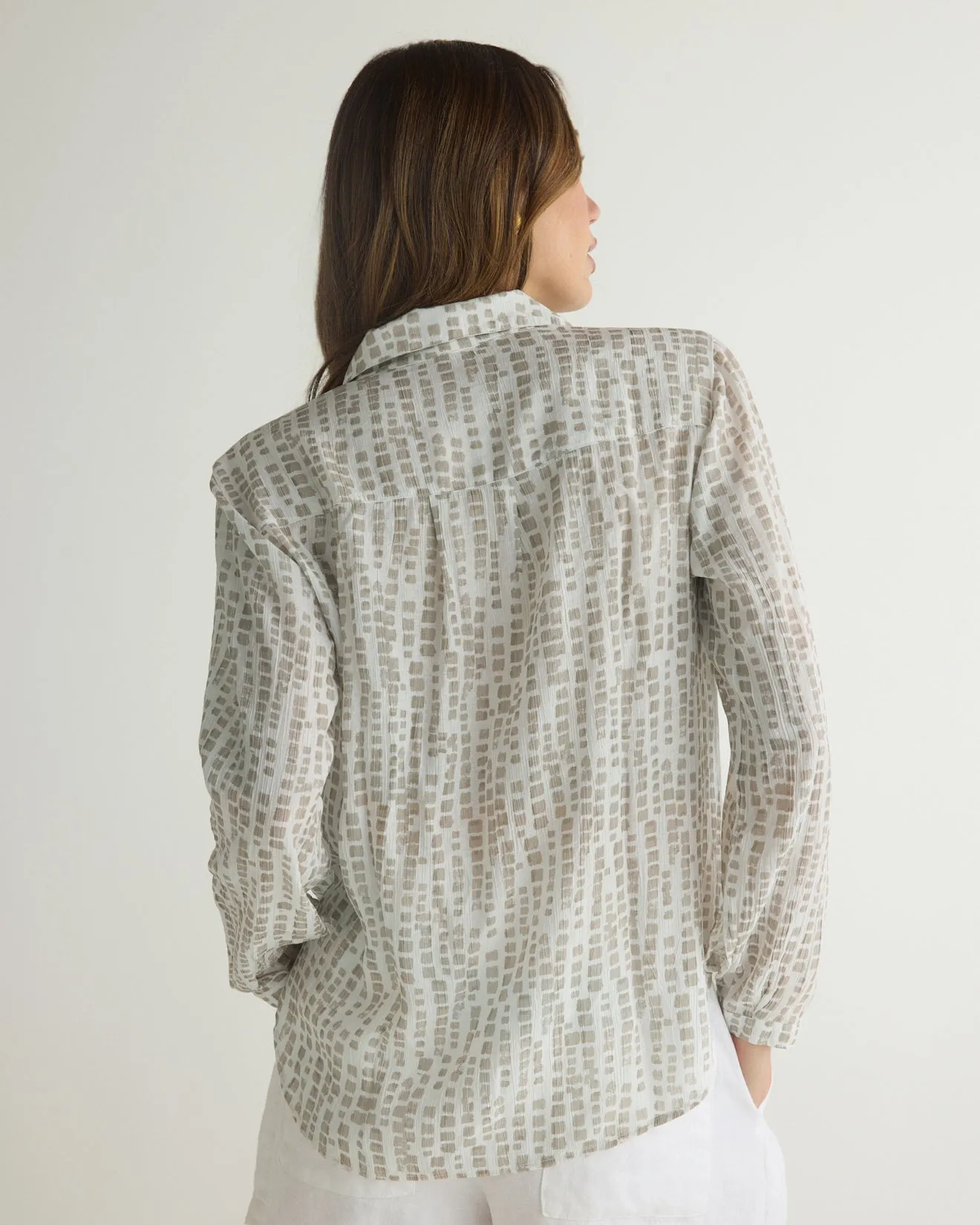 Clean Front Hipster Shirt - Abstract Blocks Print