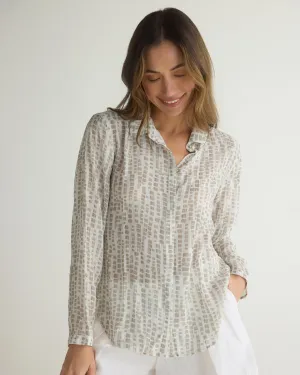 Clean Front Hipster Shirt - Abstract Blocks Print