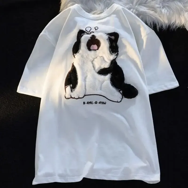 Cotton Baby Cat Couple Loose T-shirt