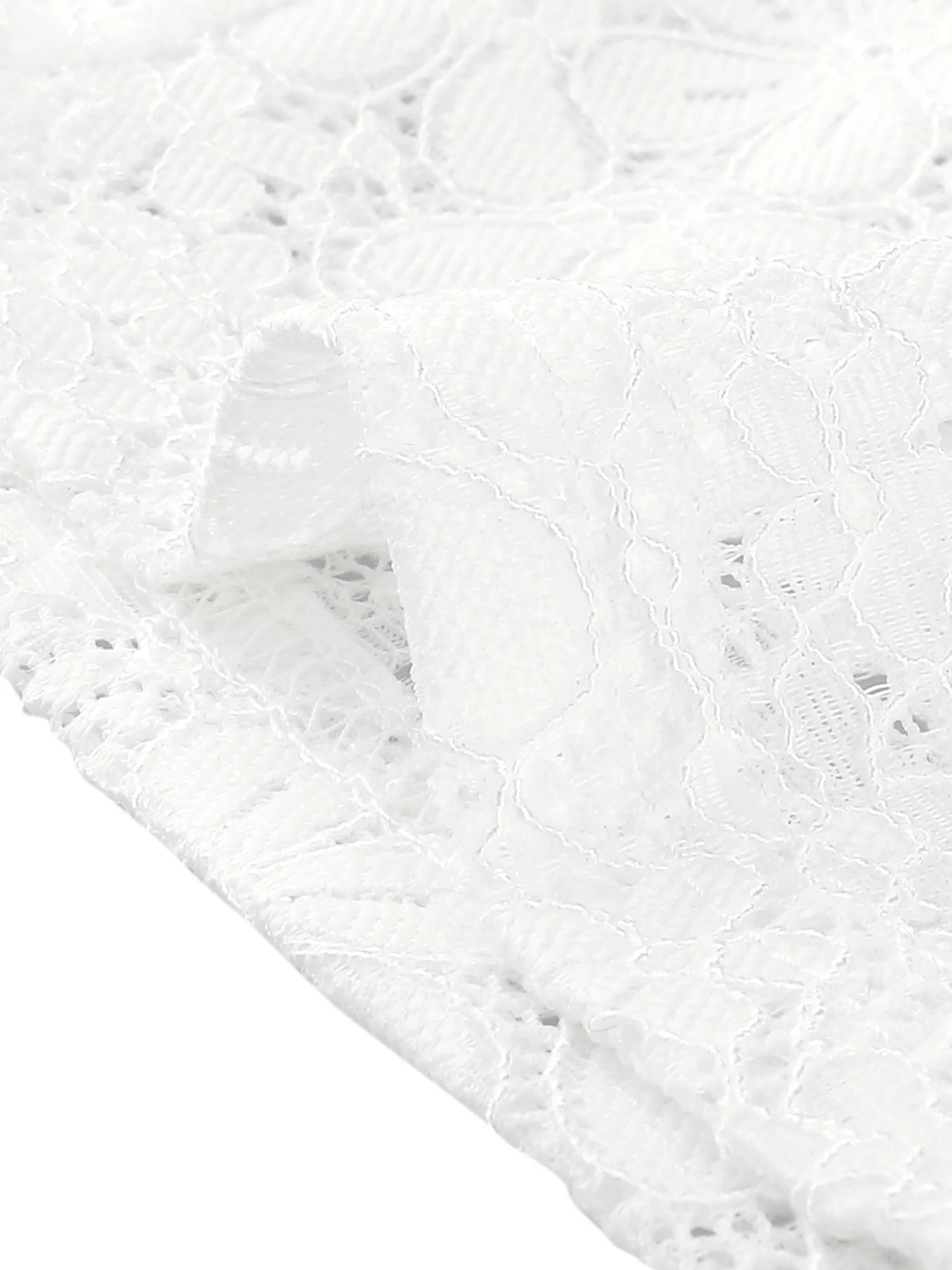 Crop Semi-Sheer Cardigan 3/4 Sleeve Peter Pan Collar Lace Shrug