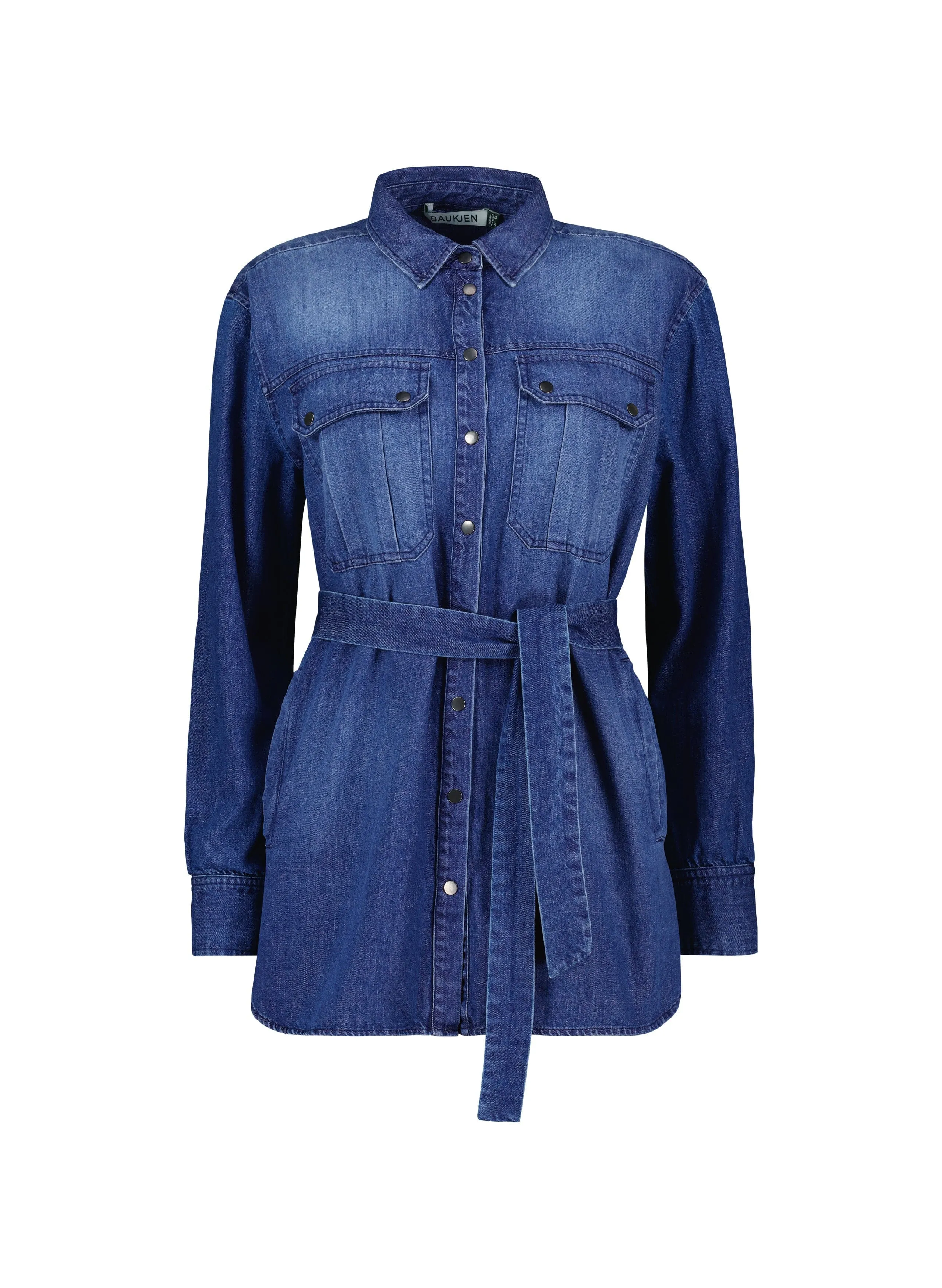 Daeme Organic Cotton Denim Shirt | Washed Indigo