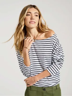 Dolores Organic Cotton Top | White & Black Stripe