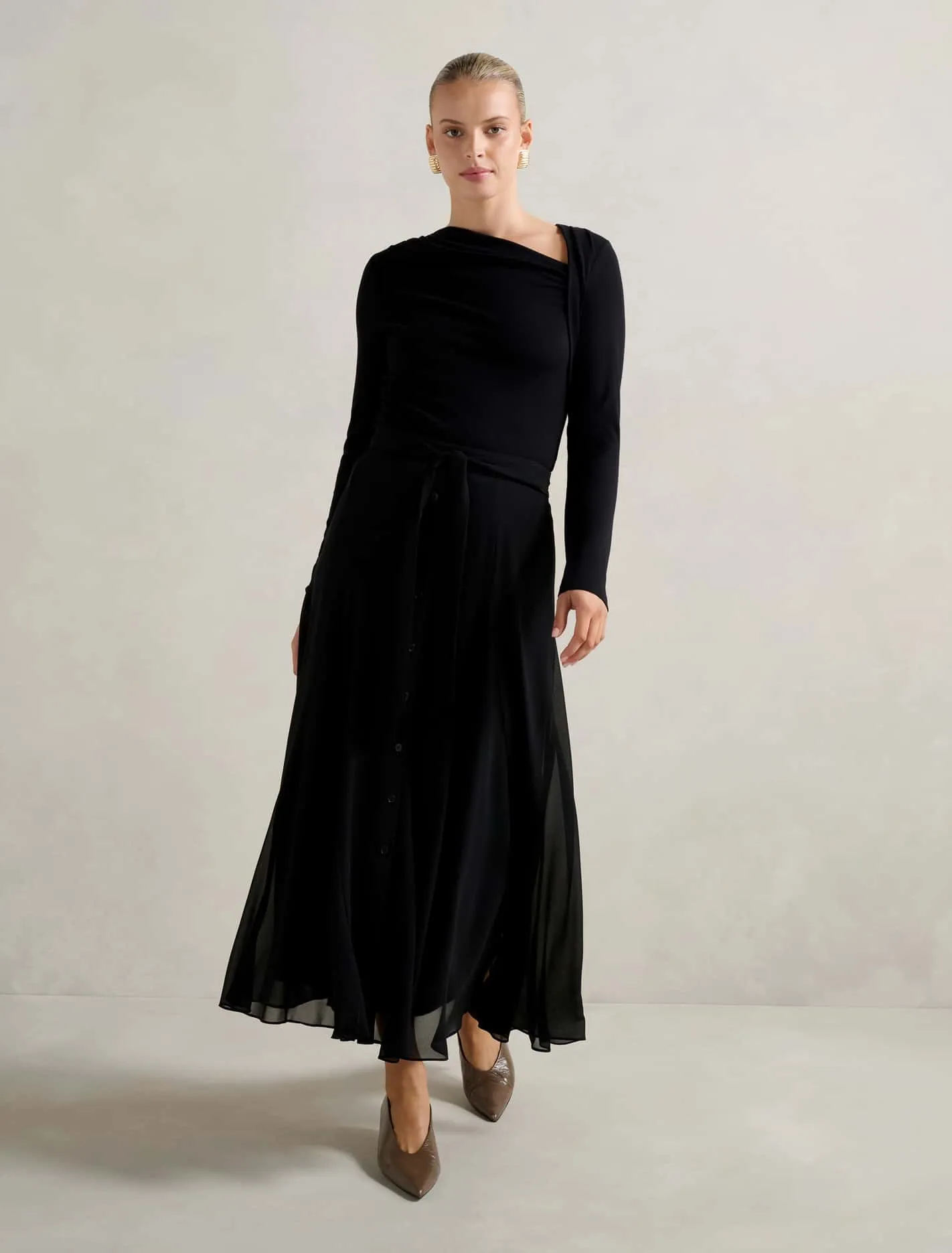 Donna Godet Midi Skirt