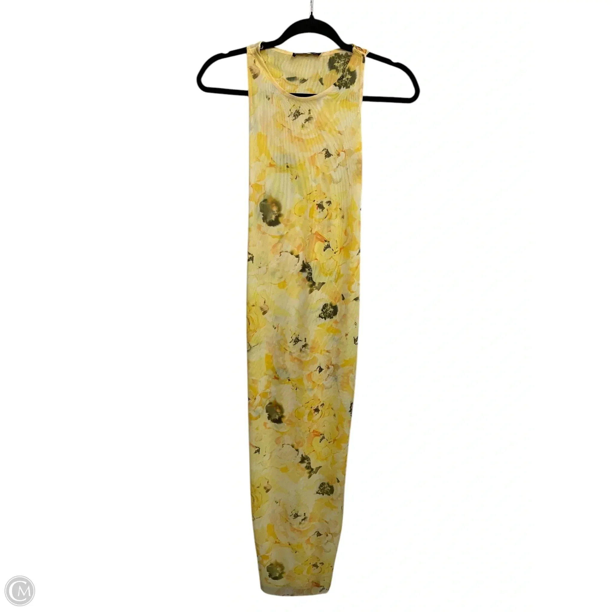 Dress Casual Midi By Zara In Yellow, Size: S