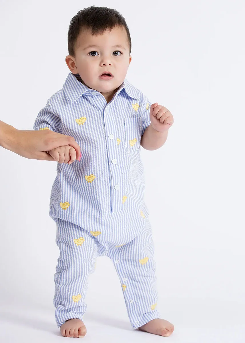 Easter Oxford Romper - Embroidered Chicks
