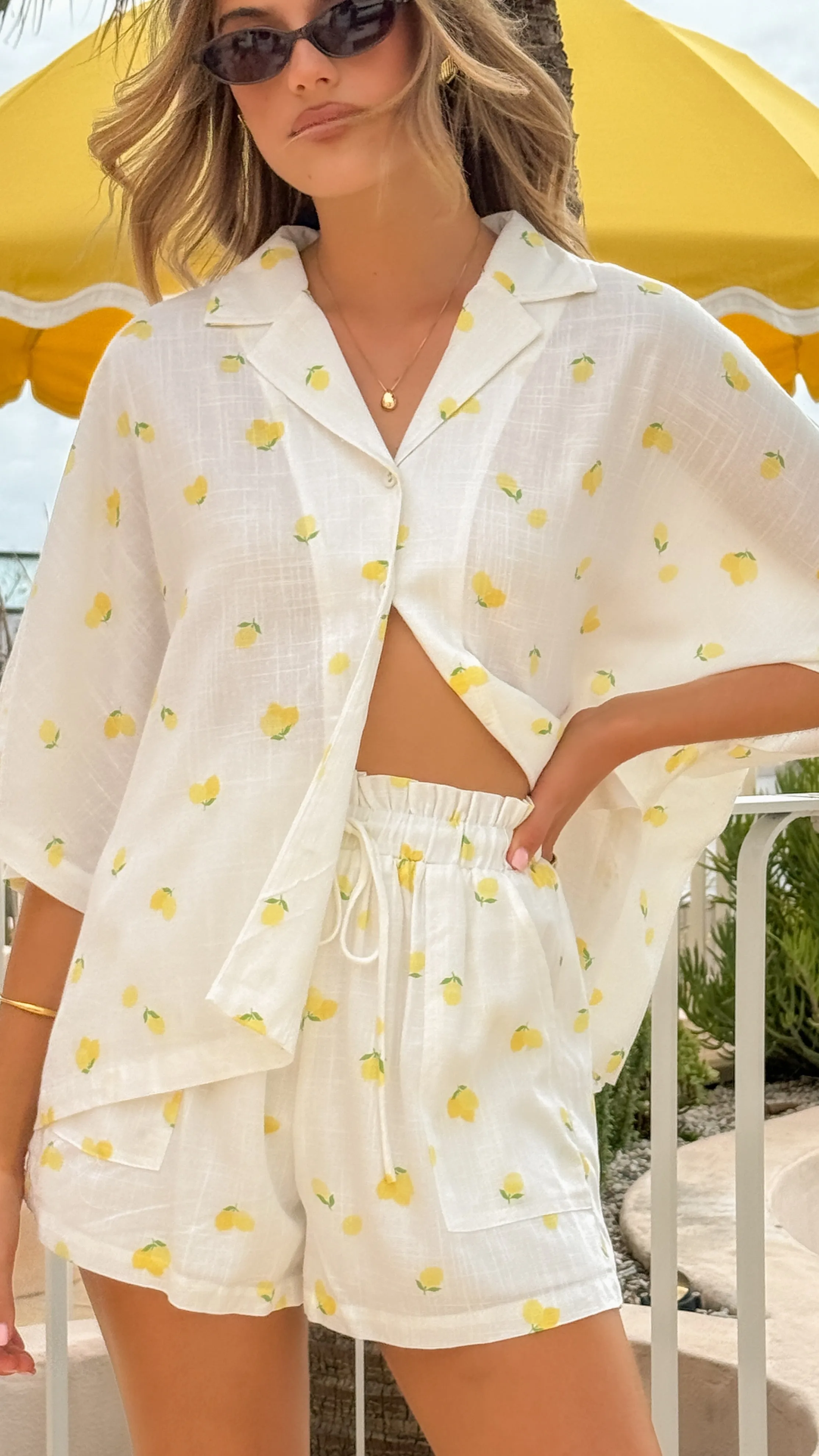 Edita Button Up Shirt - Limone