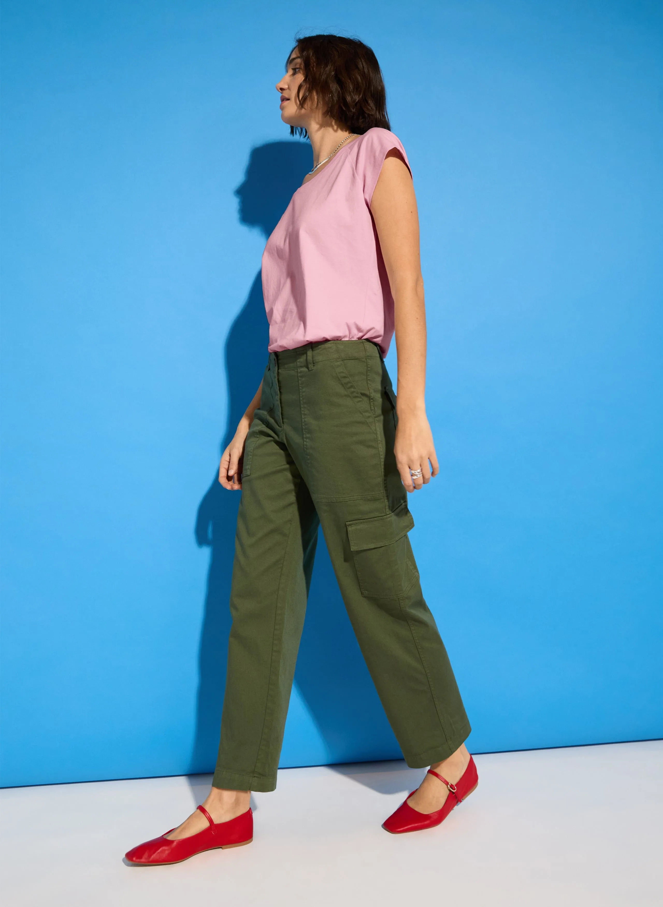 Edith Organic Cotton Cargos | Khaki
