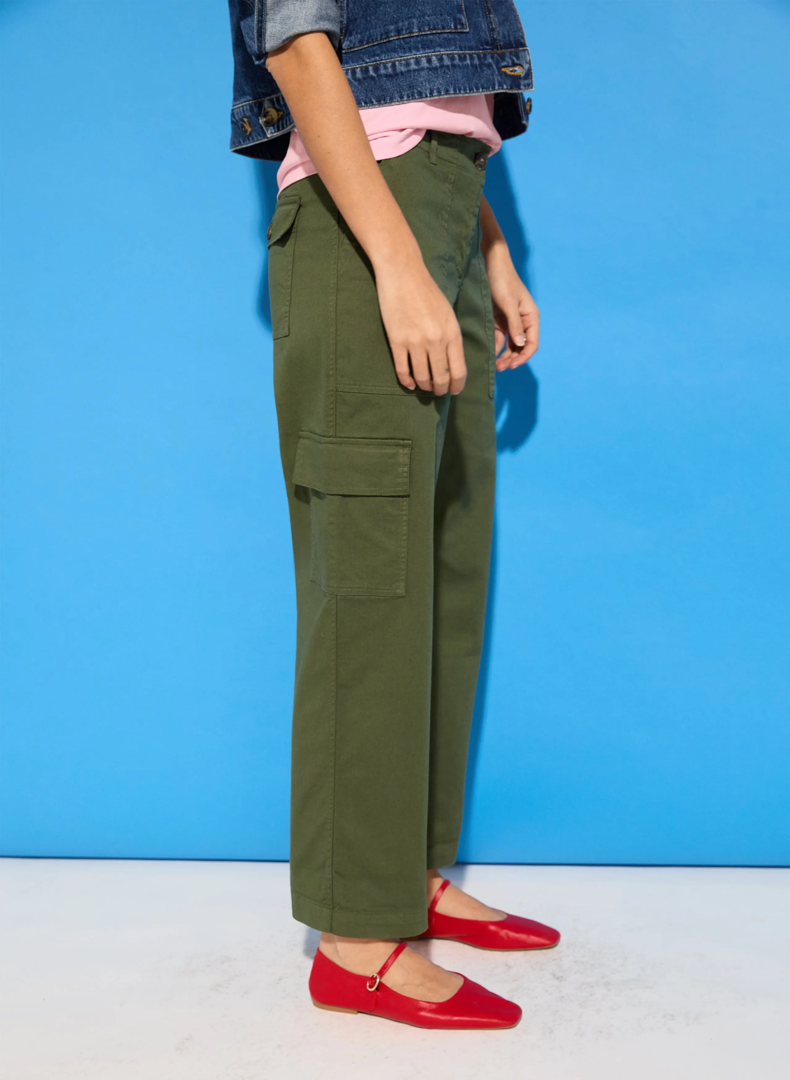 Edith Organic Cotton Cargos | Khaki