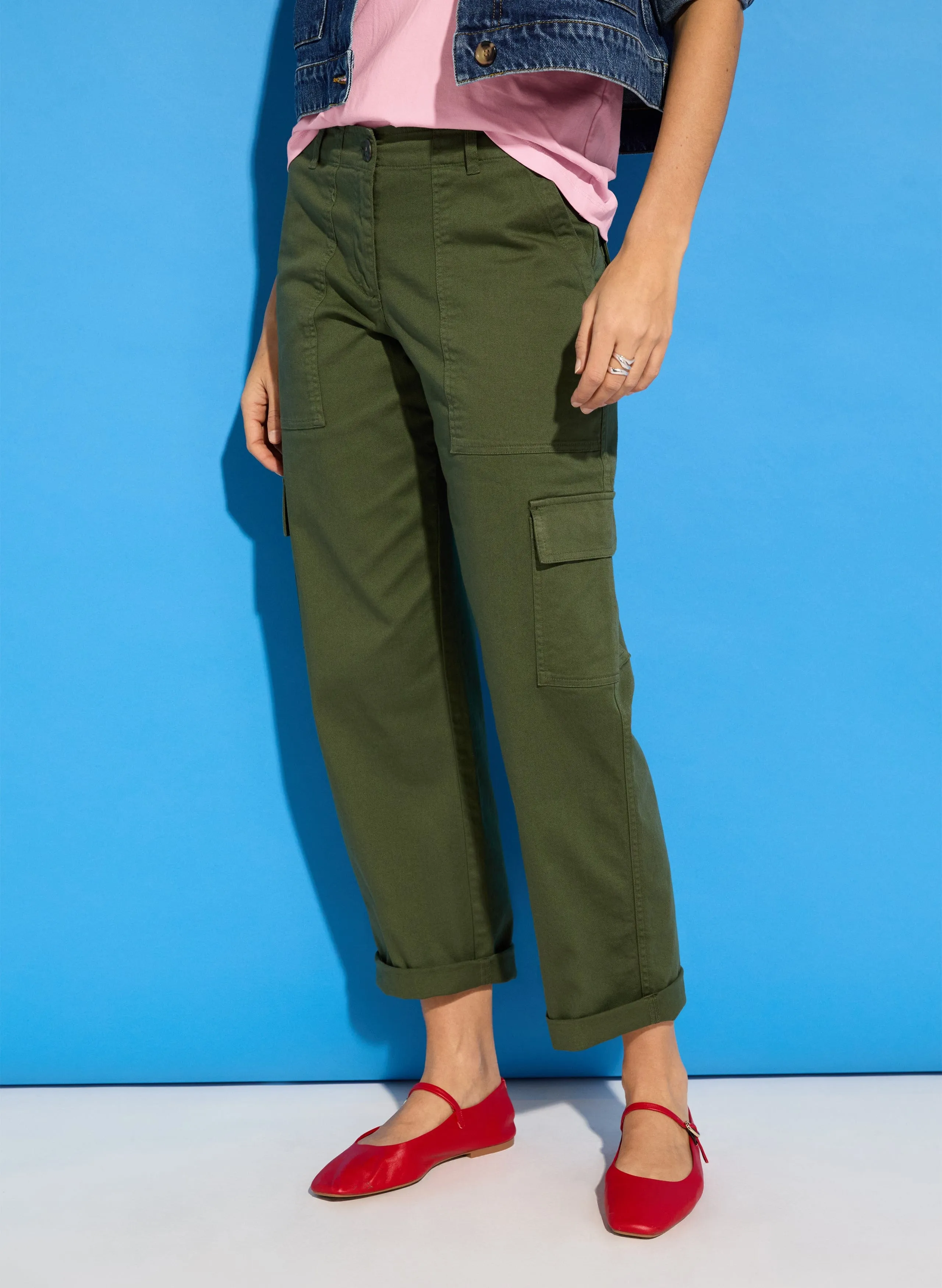Edith Organic Cotton Cargos | Khaki