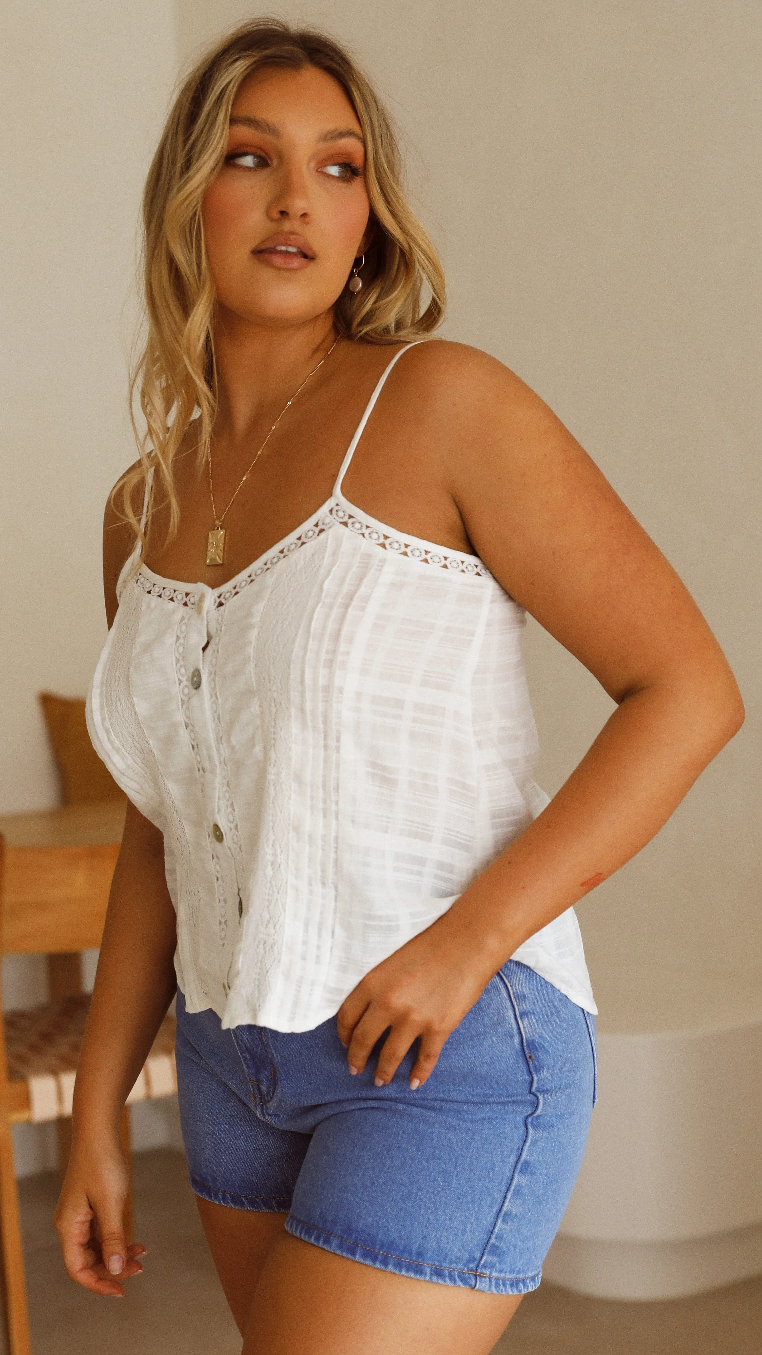 Elka Lace Cami - White