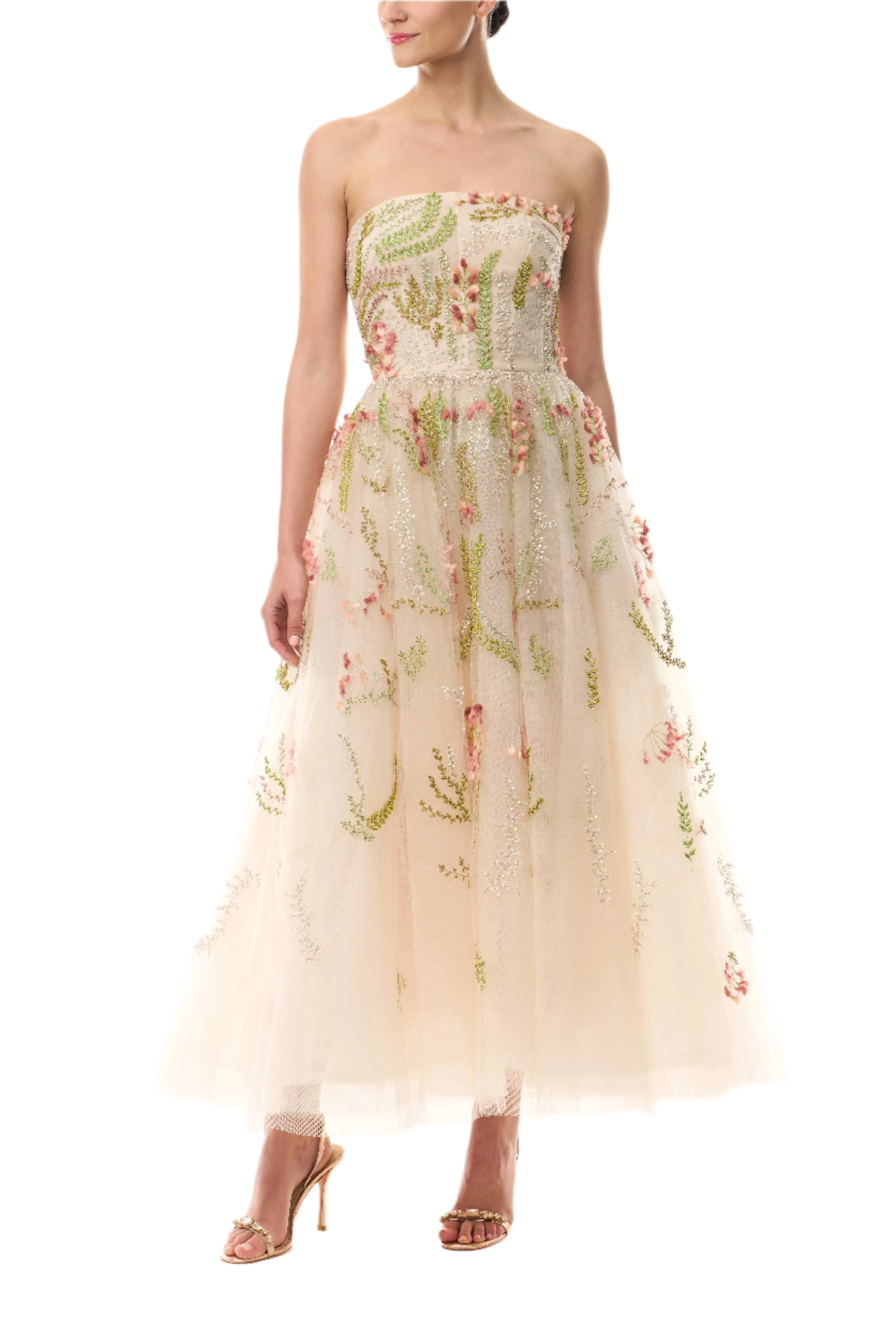Embroidered Capelet Prosecco Multi