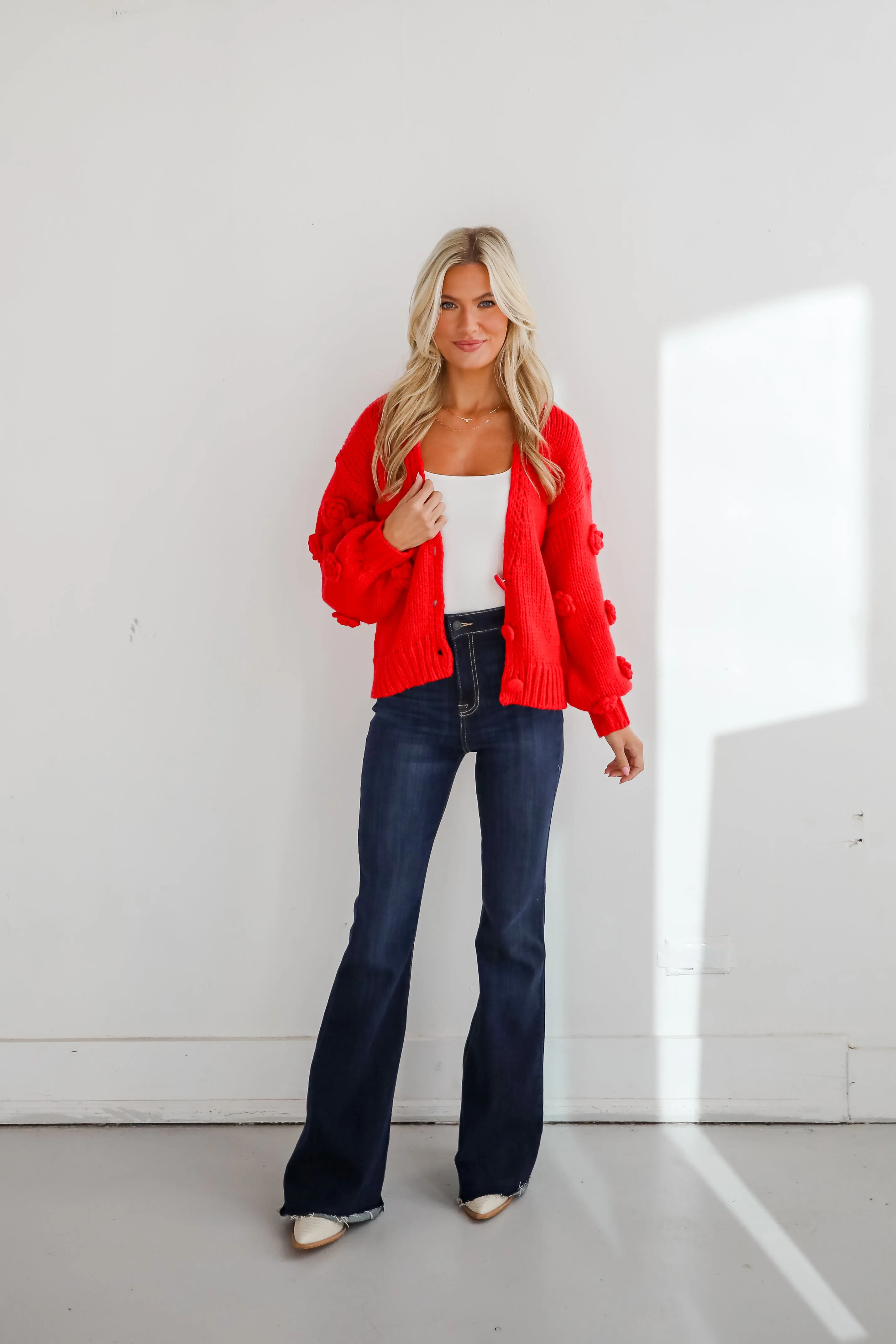 FINAL SALE - Most Adorable Vibes Red Sweater Cardigan
