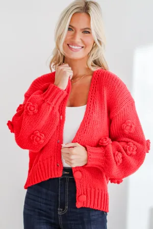FINAL SALE - Most Adorable Vibes Red Sweater Cardigan