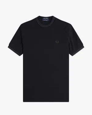 Fred Perry Ribbed Jersey Tee - Black