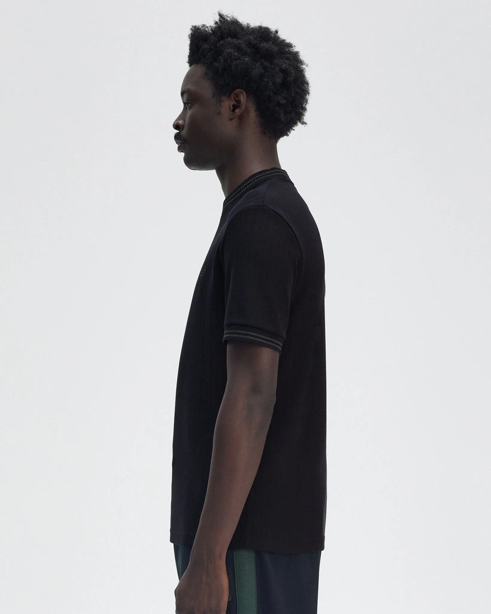 Fred Perry Ribbed Jersey Tee - Black