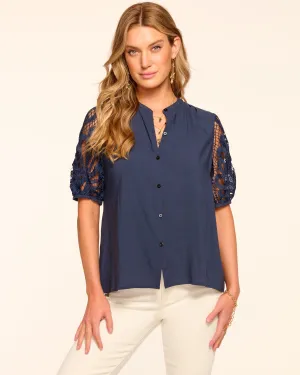 Gia Short Sleeve Eyelet Blouse