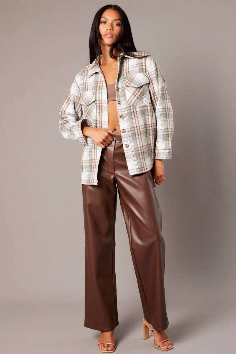 Green Check Relaxed Shirt Long Sleeve