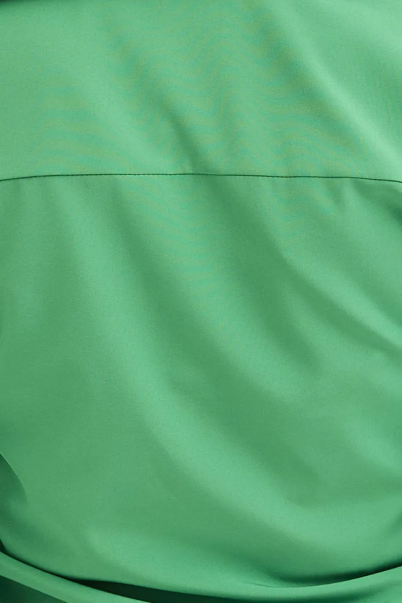 Green Tie Up Top Long Sleeve