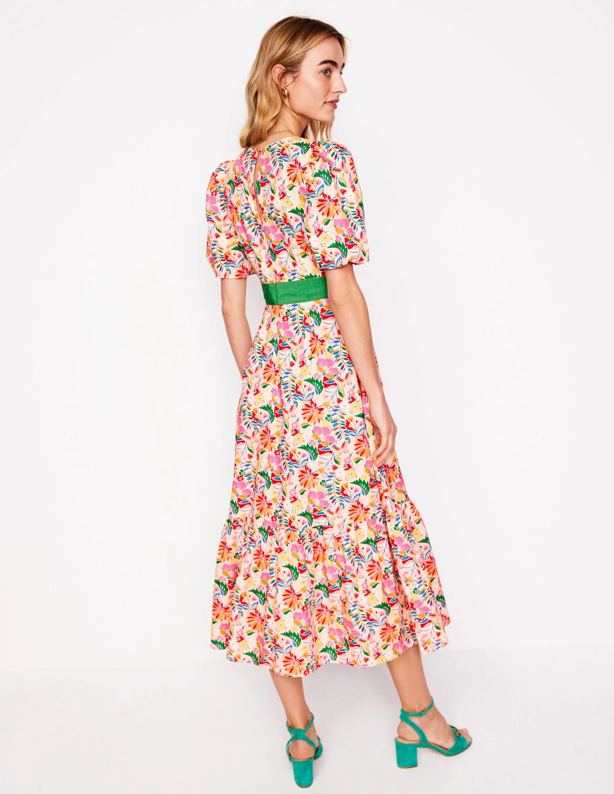 Grosgrain Waist Dress-Multi. Wildflower Trail