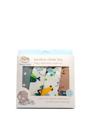 Happy Baby Planes and Trains Bamboo Bandana Bibs, Multi