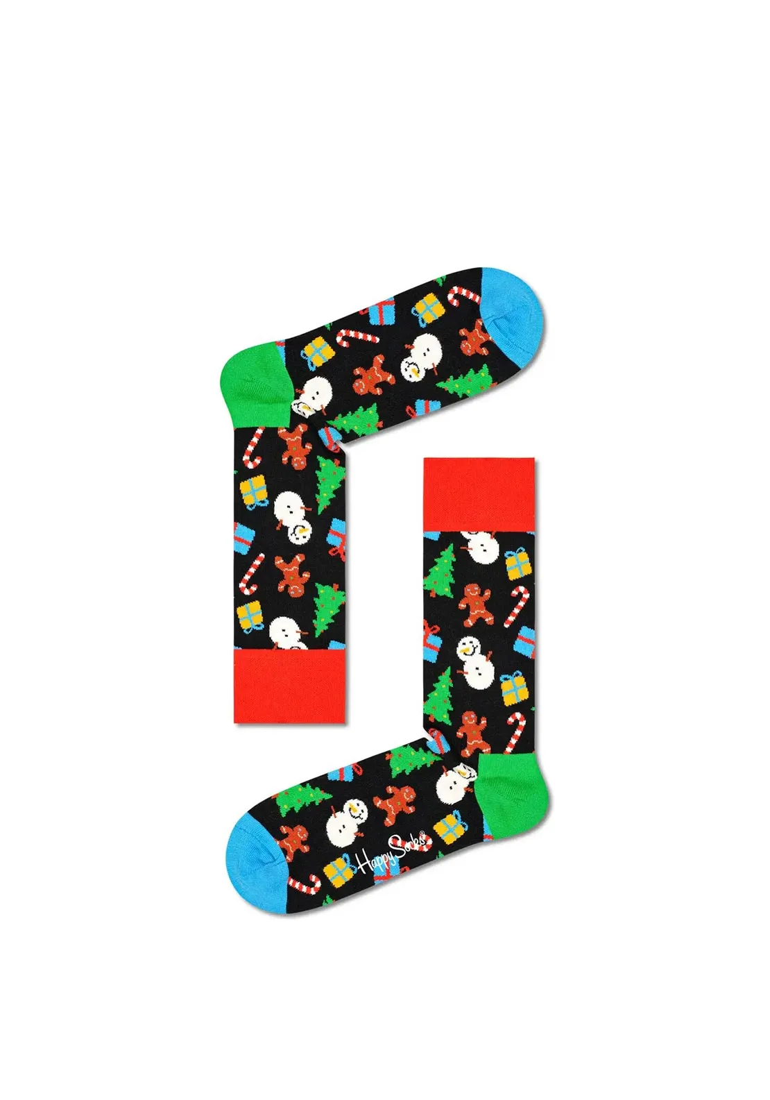 Happy Socks Big Dot Snowman 2 Pair Socks Gift Box, Red Multi