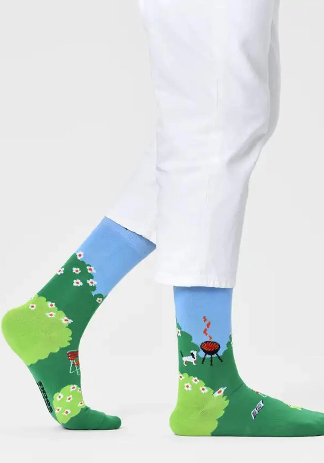 Happy Socks Garden Socks, Green UK 7.5-11.5