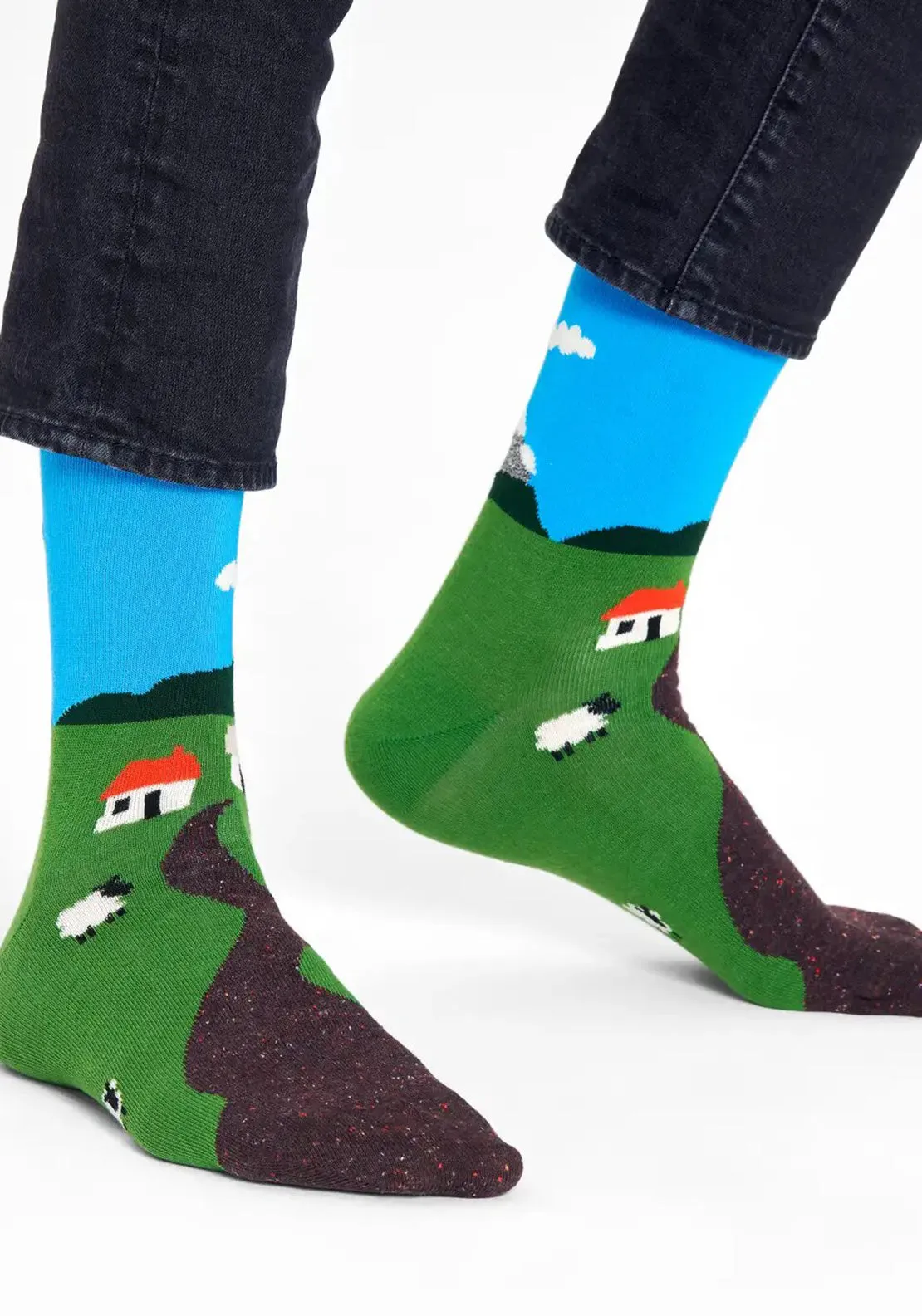 Happy Socks Little House on the Moorland Socks, Green Multi