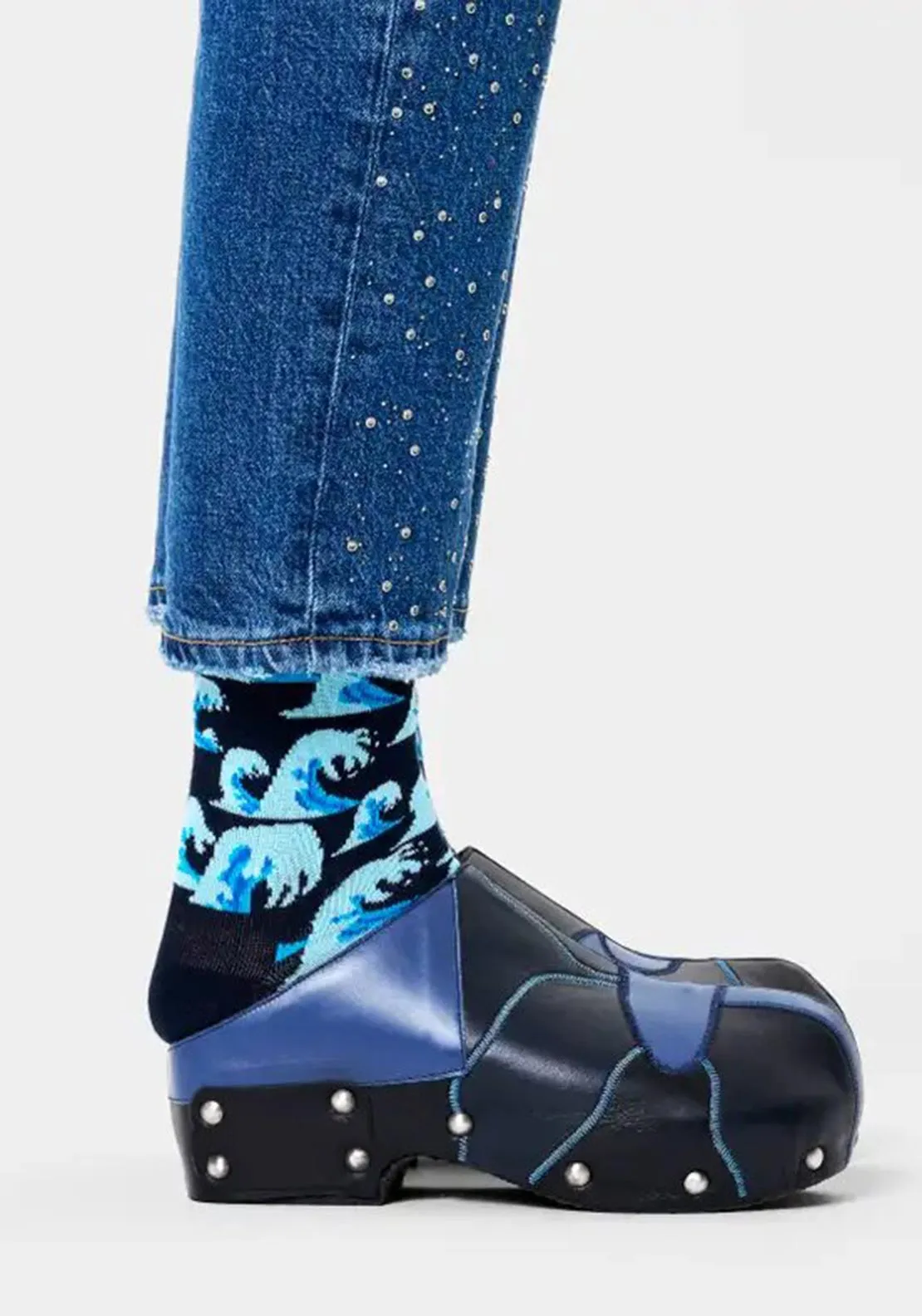 Happy Socks Waves Socks, Navy EU41-46