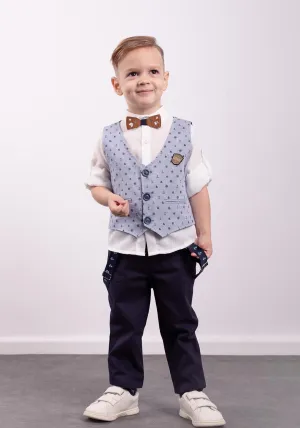 Hashtag Boy Sailor Three Piece Set, Blue