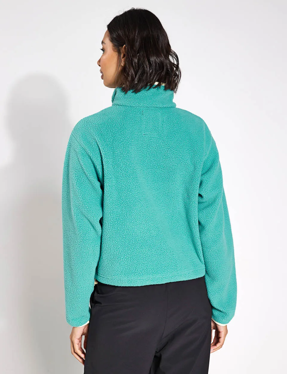 Helvetia II Cropped Sherpa Half Snap Fleece - Teal