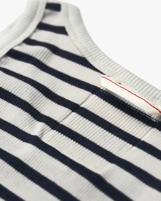 Hemen Biarritz Gari Breton Stripe Ribbed Tank Top - Natural / Marine