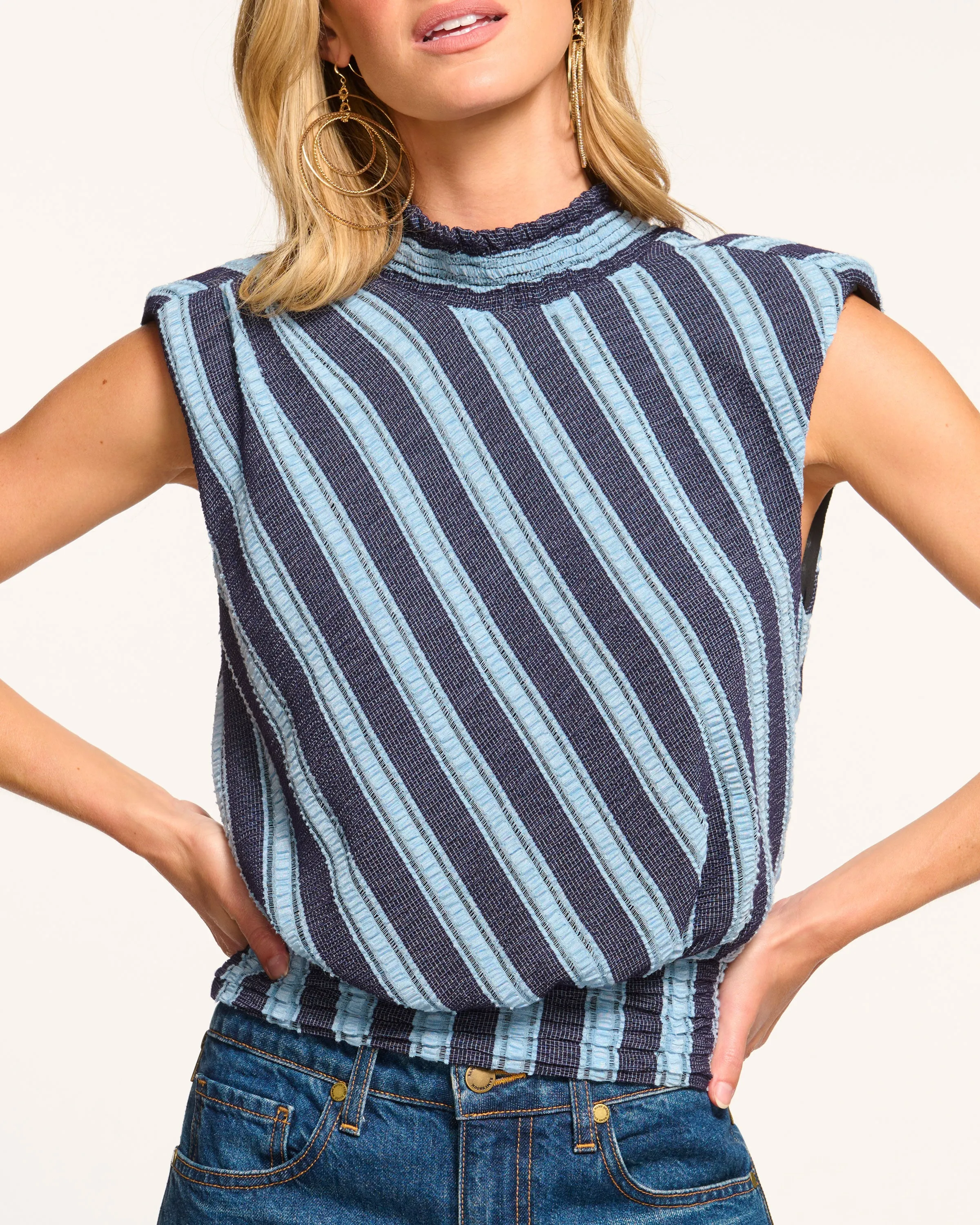 Herminia Mock Neck Top