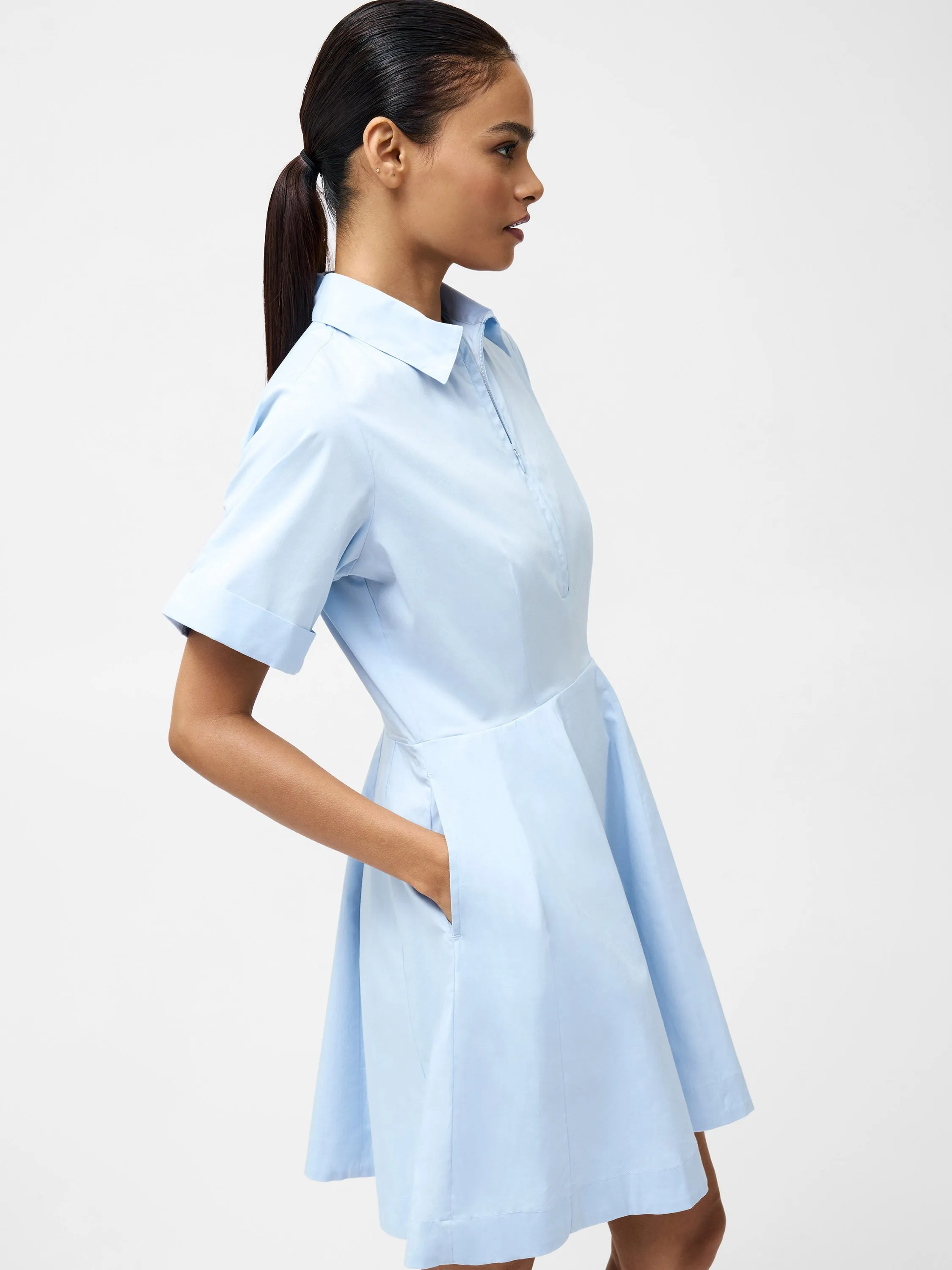 Isabelle Poplin Mini Shirt Dress