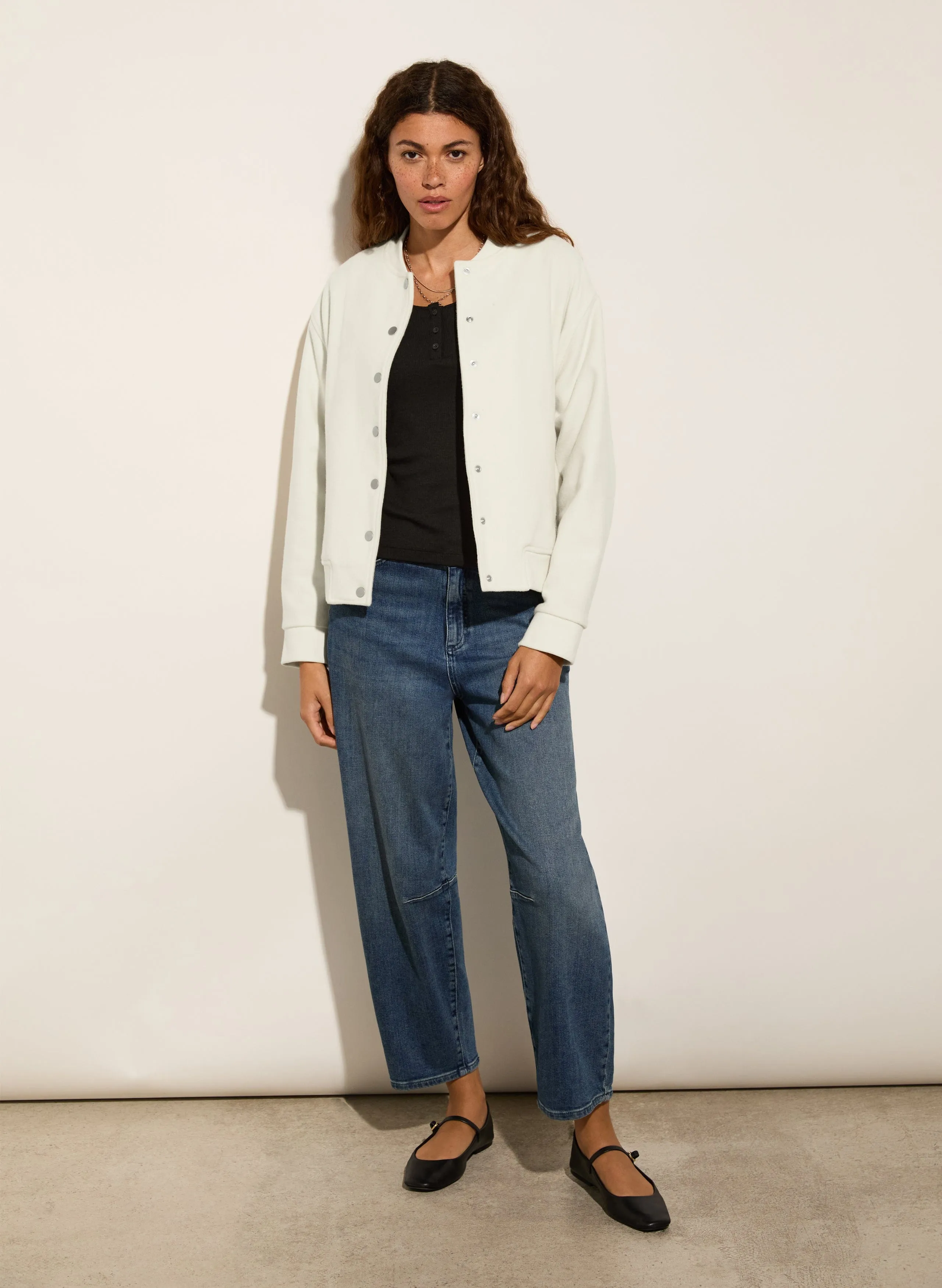 Jamie TENCEL™ Henley Top | Caviar Black
