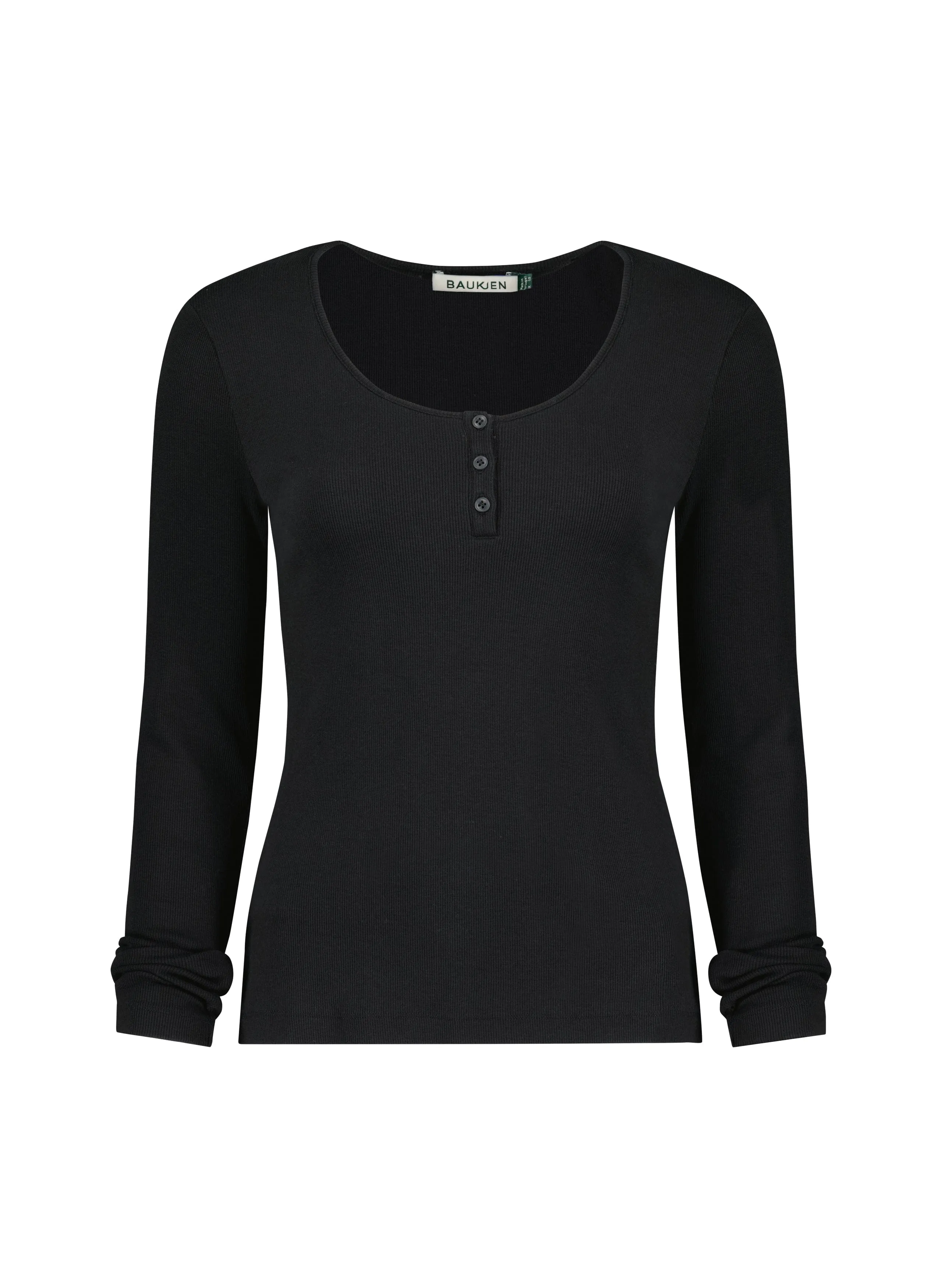 Jamie TENCEL™ Henley Top | Caviar Black