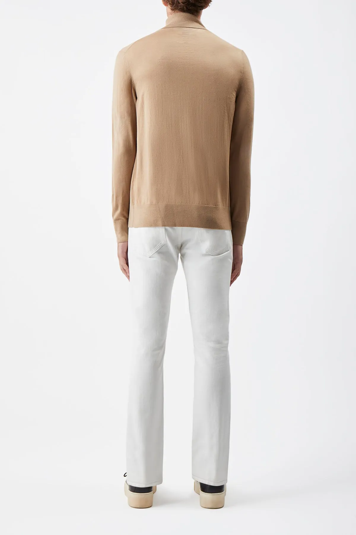 Jermaine Knit Turtleneck in Camel Merino Wool