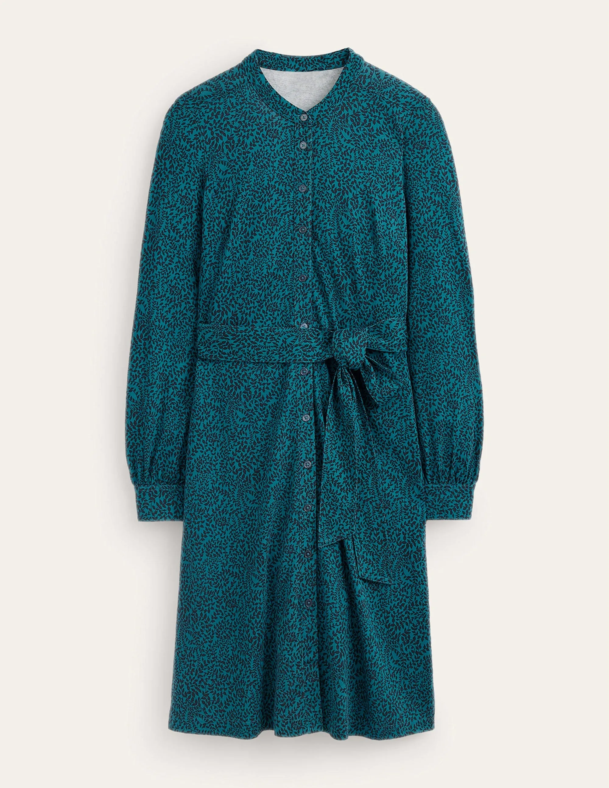 Julia Jersey Shirt Dress-Teal, Pome Sprig