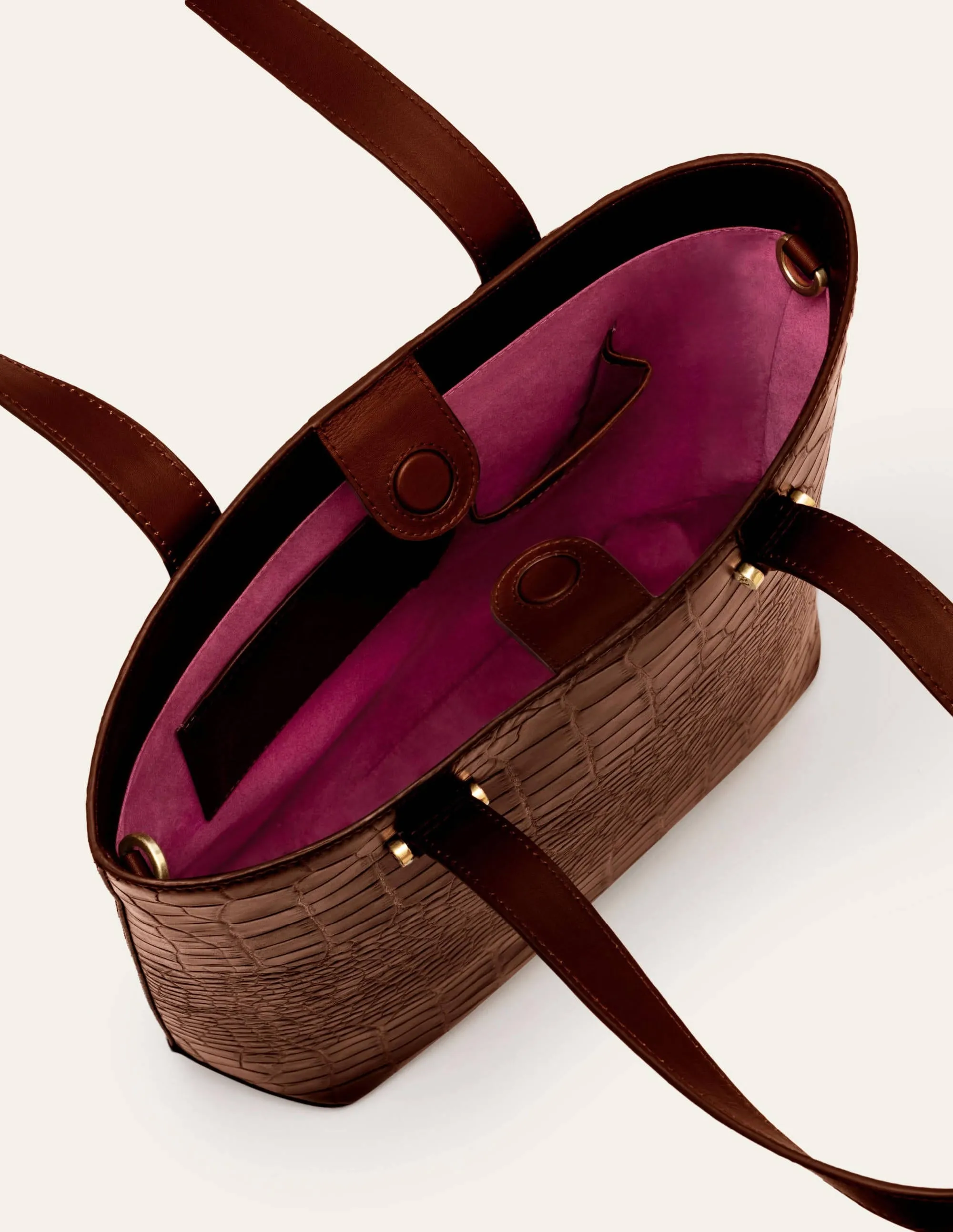 Juliet Tote-Mahogany Croc