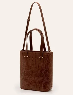 Juliet Tote-Mahogany Croc