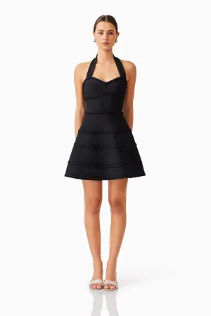 Katlyn Halter Mini Dress in Black