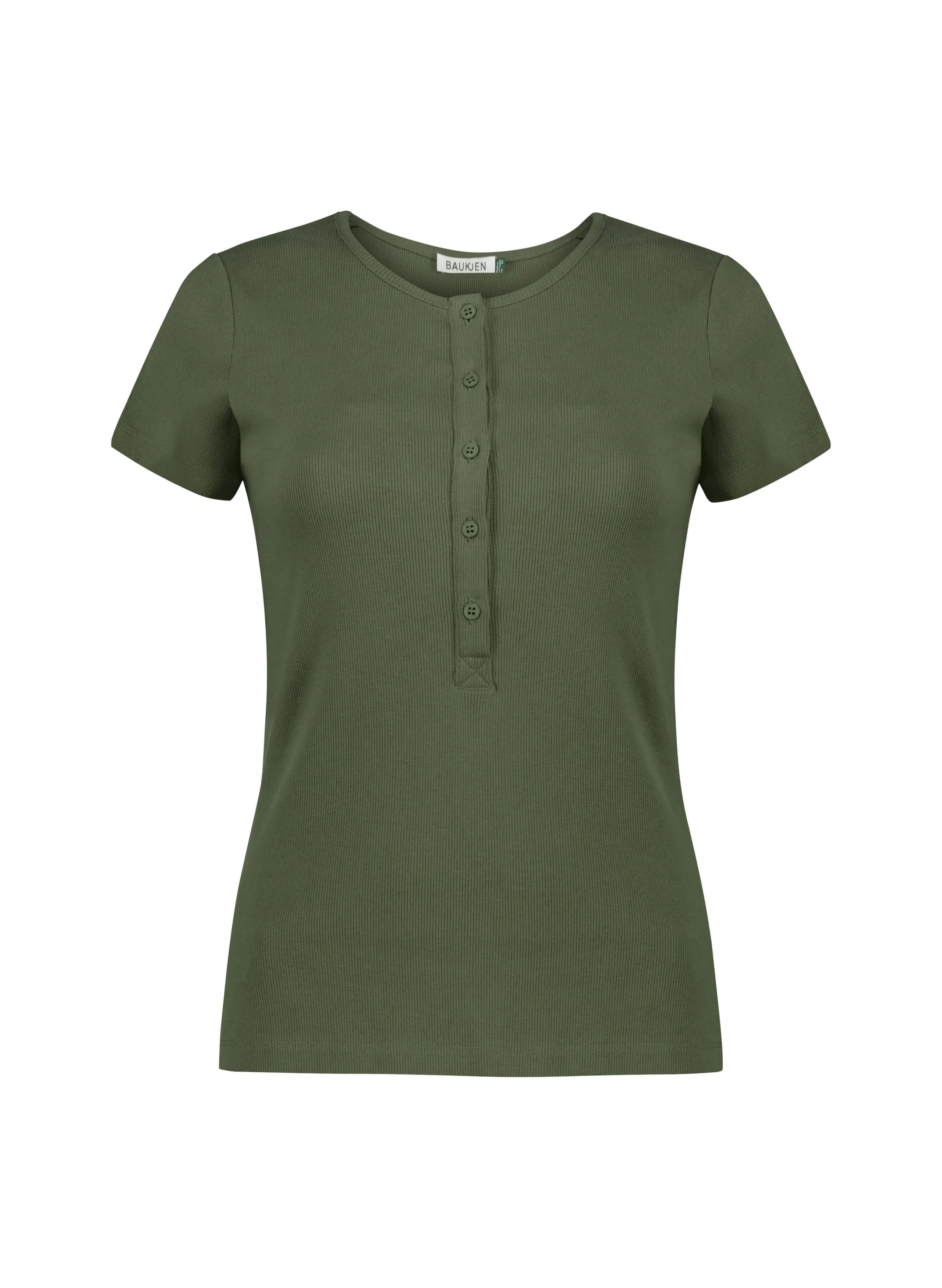 Kikki TENCEL™ Lyocell Cap Sleeve Henley Top | Light Khaki