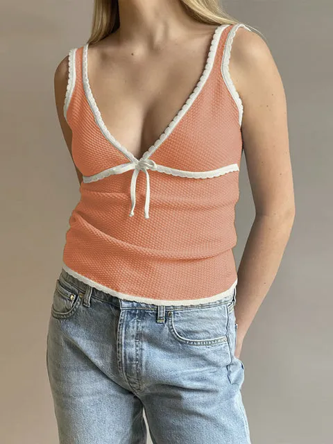 Lace-Up Backless Tank Top For Women
