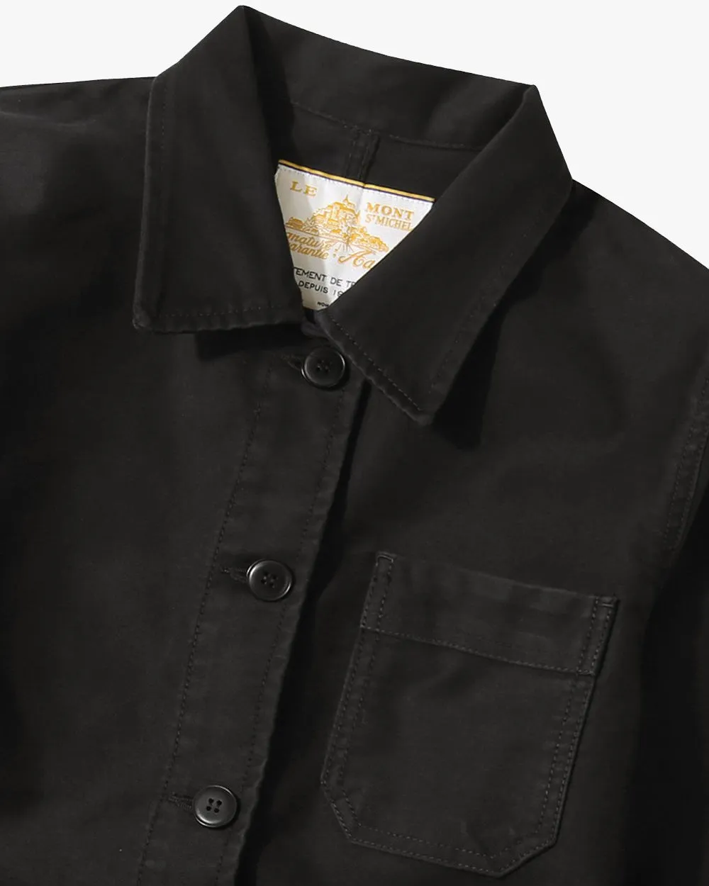 Le Mont St Michel Moleskin Authentic Work Jacket - Black