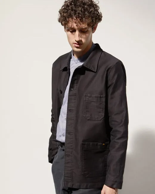Le Mont St Michel Moleskin Authentic Work Jacket - Black