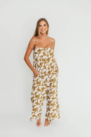 Leilani Geo Print Jumpsuit in Olive