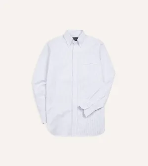 Light Blue Ticking Stripe Cotton Oxford Cloth Button-Down Shirt